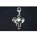 Handmade Silver Elephant Head Charm - Big Five Zoo Animal Zipper Pull & Bracelet Pendant - Unique Fashion Jewelry - Buy Online on GoSupps.com