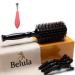 Belula Boar Bristle Round Brush for Blow Drying Set. Round Hair Brush With Large 2.7  Wooden Barrel. Hairbrush Ideal to Add Volume and Body. Free 3 x Hair Clips & Travel Bag. Large Barrel 2.7