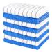 AIDEA Dish Towels-8Pack, 18x26, Super Soft and Absorbent, Multi-Purpose Microfiber Kitchen Towels for Home, Kitchen-White/Blue White/Blue 18x26 Inch (Pack of 8)