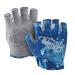 Palmyth Stubby UV Fishing Gloves Sun Protection Fingerless Glove Men Women UPF 50+ SPF for Kayaking, Paddling, Canoeing, Rowing, Driving Blue Camo Medium