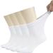 Hugh Ugoli Men's Cotton Diabetic Ankle Socks 4 Pairs 11-13 White - Wide Fit, Seamless Toe, Non-Binding Top - Buy Online on GoSupps.com