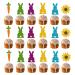 Bekecidi 30-Pack Exquisite Easter Cupcake Toppers - Vivid and Colorful Rabbit & Carrot Inserts Sparkling Party Cake Decorations - Perfect for Easter Celebrations!