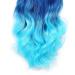 HANNE Long Hair Body Wave Ombre Bluish Teal Blue Wig | 3 Tone Colors | Heat Resistant Synthetic Hair | Navy Blue Wig for Black and White Women - Buy Online on GoSupps.com