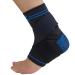Zensah Elite Gel Sports Compression Ankle Sleeve with Removable Strap - Breathable Lightweight Anti-Odor Premium Fabric Comfortable Black Large