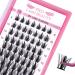 Cluster Lashes 72 Pcs Lash Clusters DIY Eyelash Extension Individual Lashes Flirt D-8-16mix Thin Band Easy to Apply at home Lashes(Flirt D-8-16mix) 8-16 mix Flirt