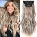 Xtrend 20Inch Medium Brown Ash Blonde hair extensions Clip in Hair Extensions Synthetic Hair pieces for Women