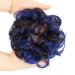 IMISSU 2PCS Messy Bun Hair Piece Updo Scrunchies Ponytail Extension Wavy Curly Hair Chignon Headband - Brown Blue for Women Girls - Buy Online on GoSupps.com