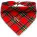 Lionheart Glory Dog Haller Washable Soft Cotton Christmas Libbar Schal adjustable Kerchief square dog Neck towel for small dogs checkered neckerchiefs (1 Pack) B: red-green checkered