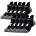 THX4Copper compression socks plantar fasciitis socks low cut compression socks for men and women foot vault support best for athletics running flight travel cycling (5 pairs) L black / gray