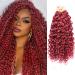 Gogo Curl Crochet Hair 12 Inch 7 Packs Short Burgundy Curly Crochet Hair for Black Women Water Wave Crochet Human Hair Deep Wave Beach Curl Crochet Synthetic Hair Extensions(12 Inch Bug) Bug 12 Inch(pack of 7)