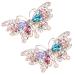 Frcolor 2 pieces of rhinestones glitter butterfly hairpin sparkling hair accessories for girls women christmas birthday party favors