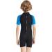 Lemorecn Kids 3mm & 2mm Wetsuits Youth Premium Neoprene Shorty Swim Suit - Black+Light Blue, Size 10 - Buy Online on GoSupps.com