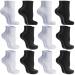 DR. GO Neuropathy Socks for Men 100% Seamless Ultra-Soft Diabetic Socks with Non-Binding Top 6 Pairs in Black 6 Pairs in White Size 9-11