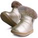 MINBEI Baby Girls Soft Leather Winter Snow Boots - Waterproof Toddler Girls Booties (6.5 UK Child, Gold) - Buy Online on GoSupps.com