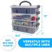 Stackable Storage Container with 2 Trays - Gray | Craft Storage & Bead Organizer Box - Buy Online on GoSupps.com