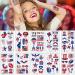 4th of July Temporary Tattoo Kids Adults  100pcs Fake Tattoos  Independence Day Fourth of July Waterproof Body Art Stickers Red White Blue for Memorial  Tattoo Decorations for Labor Day Party USA National Flag