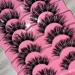 Fanxiton 5D Fluffy Crossed Mink Lashes - 7 Pairs 20mm Faux Mink Eyelashes with Clear Band - Buy Online on GoSupps.com