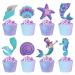 Mermaid Party Decoration Mermaid Cupcake Toppers Wrappers for Under the Sea Party supplies