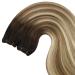 Youngsee Tressen Real Hair Balayage Extensions - Brown to Blonde 40 cm Weft Hair Extensions Remy Thick #2/6/24 - Buy Online on GoSupps.com