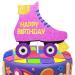 Roller Skate Birthday Cake Topper pink 80s Retro Theme Hip Hop gril Glitter Party Cake Decorations