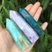 3PCS Natural Gemstones Apatite Minerals Caribbean Ore Raw Original Stones Carved Tower Crystal Point Wand Decoration Stone Mineral Specimen - Buy Online on GoSupps.com