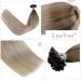 LAAVOO U Tip Extension - Real Hair Ombre Blond Keratin Bonding Extensions | Light Brown Balayage & Ash Blond | Pre-Bonded 50g 40cm | #8/18/60 - Buy Online on GoSupps.com