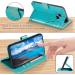 Buy Magon Embossing Flower Leather Case for Samsung Galaxy S22 Plus - Full Body Protection Flip Cover with Card Compartment in Blue - Buy Online on GoSupps.com
