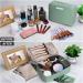 Large Waterproof Cosmetic Bag - Portable Makeup Organizer for Women & Girls - Green Travel Bag with Brush Compartment - Buy Online on GoSupps.com