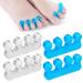 Sibba 4 Pcs Gel Toe Separator Toe Separators Spacers Pedicure Repeatable Washable Toenail Dividers for Men and Women Gel Nail Polish Toe Spacers Application for Pedicure Manicure Nail Art 2 Pairs - 1 Transparent & 1 Blue