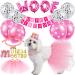 13 Pcs Dog Birthday Party Supplies Decorations Cute Dog Girl Birthday Bandanas Set Pink Tutu Skirt Dog Crown Hat Pearl Necklace Happy Birthday Banner 9 Pink Woof Paw Balloons Toy for Puppy Pet Cat Dog
