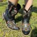 ZGRZPMGR Women's Western Cowgirl Embroidered Ankle Boots - Black (9.5-10) - Buy Online on GoSupps.com
