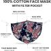 Washable Floral Face Masks for Women with Nose Wire | 3 Layers Cotton | Filter Pocket | Adjustable Ear Loops | Pack of 2 - Buy Online on GoSupps.com