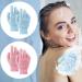 Sibba 2 Pair Exfoliating Bath Gloves - Natural Loofah Shower Wash Gloves for Body & Face Dead Skin Remover - Double Sided Microfiber for Adults & Kids (Pink & Blue - Buy Online on GoSupps.com