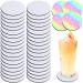 Round Sublimation Blank Coasters Circle Sublimation Blank Cup Mat Sublimation Heat Transfer Rubber Coaster Heat Press Cup Coaster Blank, 4 Inches (16 Pieces)