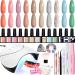 Gel Nail Kit Phoenixy 10 Colours Soak off Nail Polishes Starter Kit with 36W U V Nail Lamp 8ML Gel Nail Polish Set Nail Kit Gift Set for Women 30 Pieces Set