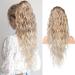 REECHO Ponytail Extension 26" Long Beach Wave Drawstring Pony Hair Extension Synthetic Pony Tail Hairpiece for Women - Dark Blonde with Light Blonde Ends