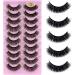 False Eyelashes 7D Mink Lashes - 10 Pairs Dramatic Curly Fluffy Thick Fake Eyelashes - Buy Online on GoSupps.com