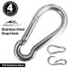 4 Pack 3-inch Marine Grade 316 Stainless Steel Carabiner Clips for Gym and Outdoor Activities - Buy Online on GoSupps.com