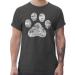 Shirtracer - T-Shirt Men - Gift for Dog Owners - High Five Dog Paw 4 Dark Grey 4XL Large Sizes