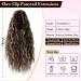 PORSMEER 18 Inch Claw Ponytail Extension Multi Layered Clip on Ponytail Extension for Women Long Curly Wavy Hair Extensions Natural Fluffy Synthetic Clip in Hairpiece for Daily (Brown with platinum) Ash brown with platinum - Buy Online on GoSupps.com