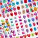 Holicolor 390pcs Gem Stickers Jewels Stickers Rhinestones Crystal for Crafts Stickers Self Adhesive Craft Jewels  Muticolor  Assorted Size