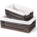 Dahey Toilet Tank Paper Basket Organizer- 2 Pack Wooden Storage Bins for Bathroom and Closet with Handles and Washable Liner - Buy Online on GoSupps.com