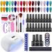 JEWHITENY Gel Nail Polish Kit with U V LED Light 18 colors Gel Polish Set Base Gel Top Coat Starter for DIY Home Manicure Halloween Gel Nail Kit Gift for Women