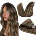 Hetto Microring Extensions Real Hair Balayage Extensions Microring Smooth Hair Watching Microring Remy Dark Brown With Red Blond #P4/27 50cm 50g 50m 3-4 MR #4/27