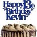 Personalised Happy Birthday Cake Topper by KreateSquare | Custom Party Decoration with Any Name Any Age | Multicolour Acrylic Cake Topper 13th 16th 18th 21st 30th 50th 60th 80th (Navy Blue) - Buy Online on GoSupps.com