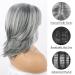 Jolelyne Silver Gray Ombre Layered Wig with Curtain Bangs - Synthetic Short Bob Wig for Black Women - Grey 02 - Buy Online on GoSupps.com