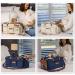 Waterproof Diaper Caddy with Shoulder Strap - Baby Diaper Organizer with Entertainment Pouch - Blue Canvas Fabric - Easy Clean Diaper Caddy with Multiple Compartments - Buy Online on GoSupps.com