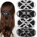 4 Pcs Hair Slides for Women Beaded Hair Combs Stretch Magic Double Side Combs Clips Butterfly & Little Flower Elastic Magic Beads Hair Combs Slides for Women Girls Hair Styling