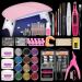 Acrylic Nail Kit Nail Lamp Nail Drill Acrylic Powders and Liquid Monomer Clear White Pink Colors Acrylic Powder 12Pcs Glitter Acrylic Powders DIY Nail Tools Nail Art Kit for Beginner with Everything colorA3