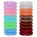 JessLab Spiral Hair Ties 20 Pcs Traceless Phone Cord Hair Ties No Crease Spiral Bracelet Plastic Coil Ponytail Holders No-Damage Headband Hair Accessory for Girls Women Ladies Gift Transparent